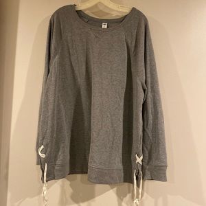 Old Navy grey sweatshirt with ties on the side XXL